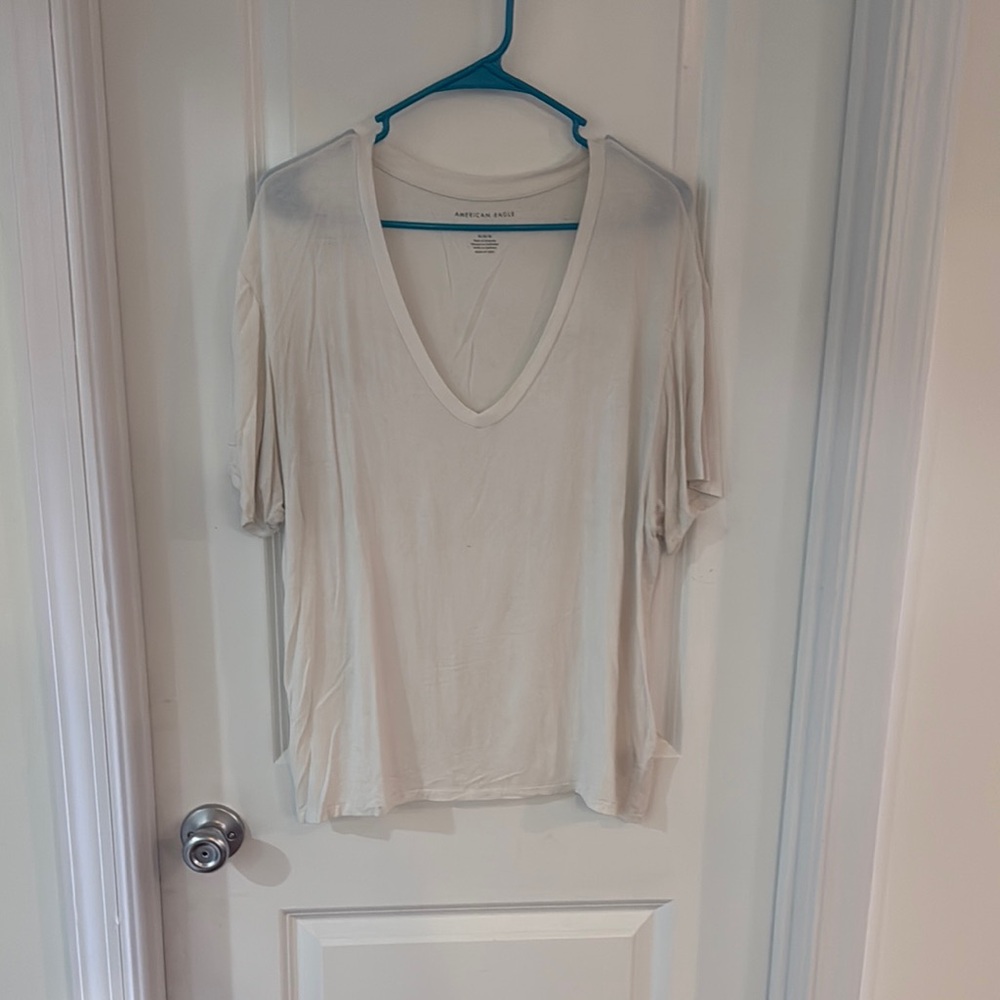 White V-Neck Women’s Top